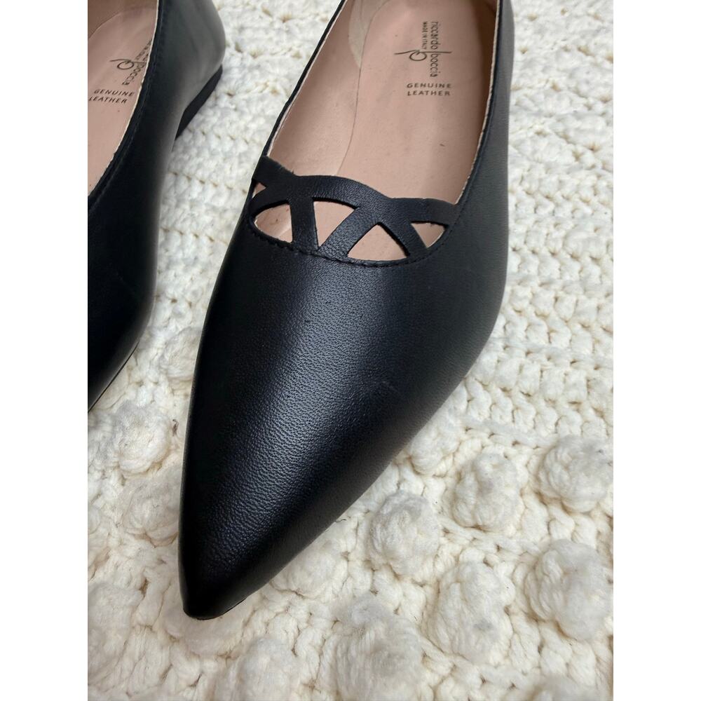 NEW RICCARDO BOCCIA Women's 40 Clodette Pointed Toe Ballet Flats Leather Shoes - Picture 6 of 14